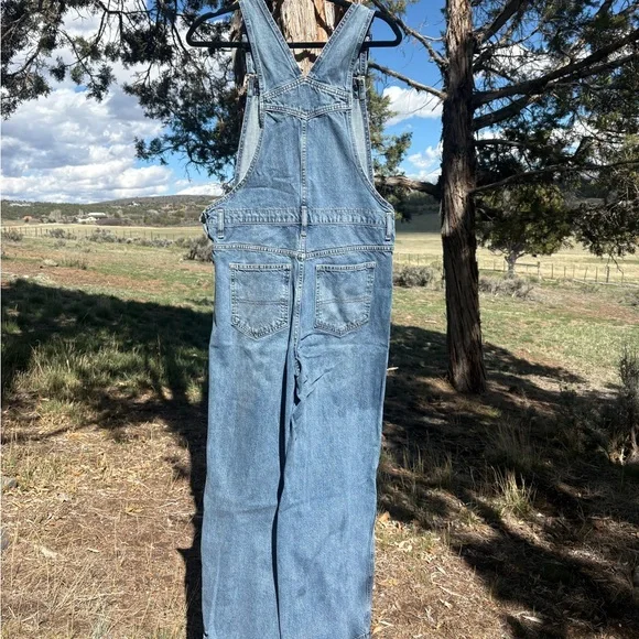 Topshop Light Blue Denim Overalls with Bib - Picture 2 of 4